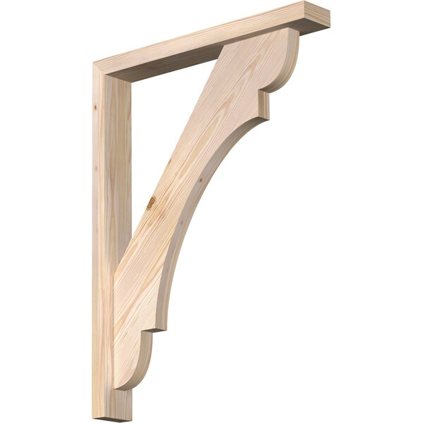 Ekena Millwork Olympic Block Smooth Bracket w/ Offset Brace, Douglas Fir, 3 1/2"W x 24"D x 32"H BKT0402X24X32OLY05SDF - main